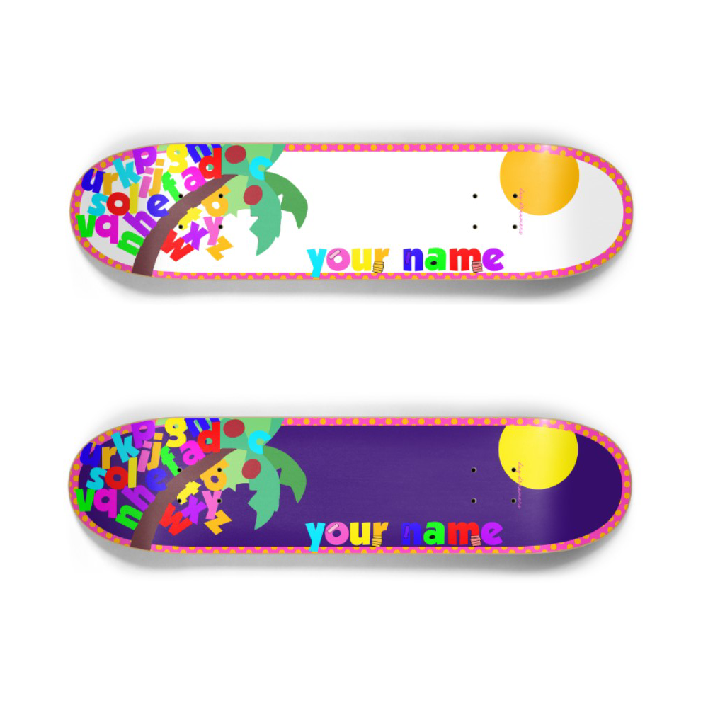 Coconut Tree Personalized Skateboard Deck