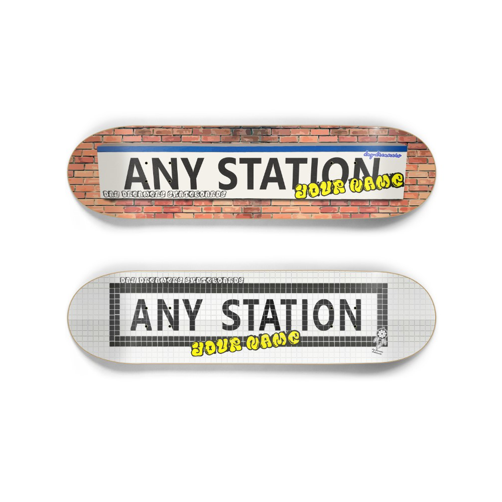 Train Station Personalized Skateboard Deck